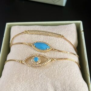 Gold and Blue Minimalist Bracelet Collection